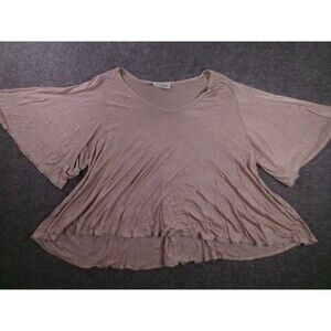 R Marks Top Women 1X Beige Office Casual Work Day Flowy USA Made Boho